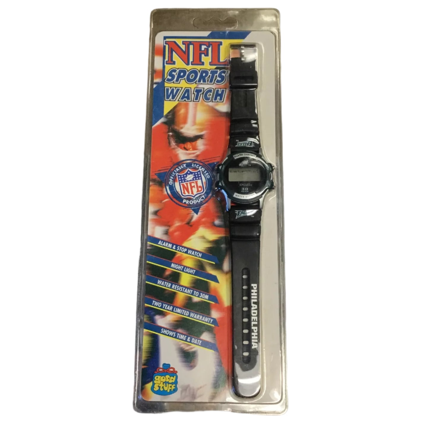 1990's Vintage Philadelphia Eagles NFL Sports Digital Watch by Good Stuff NOS