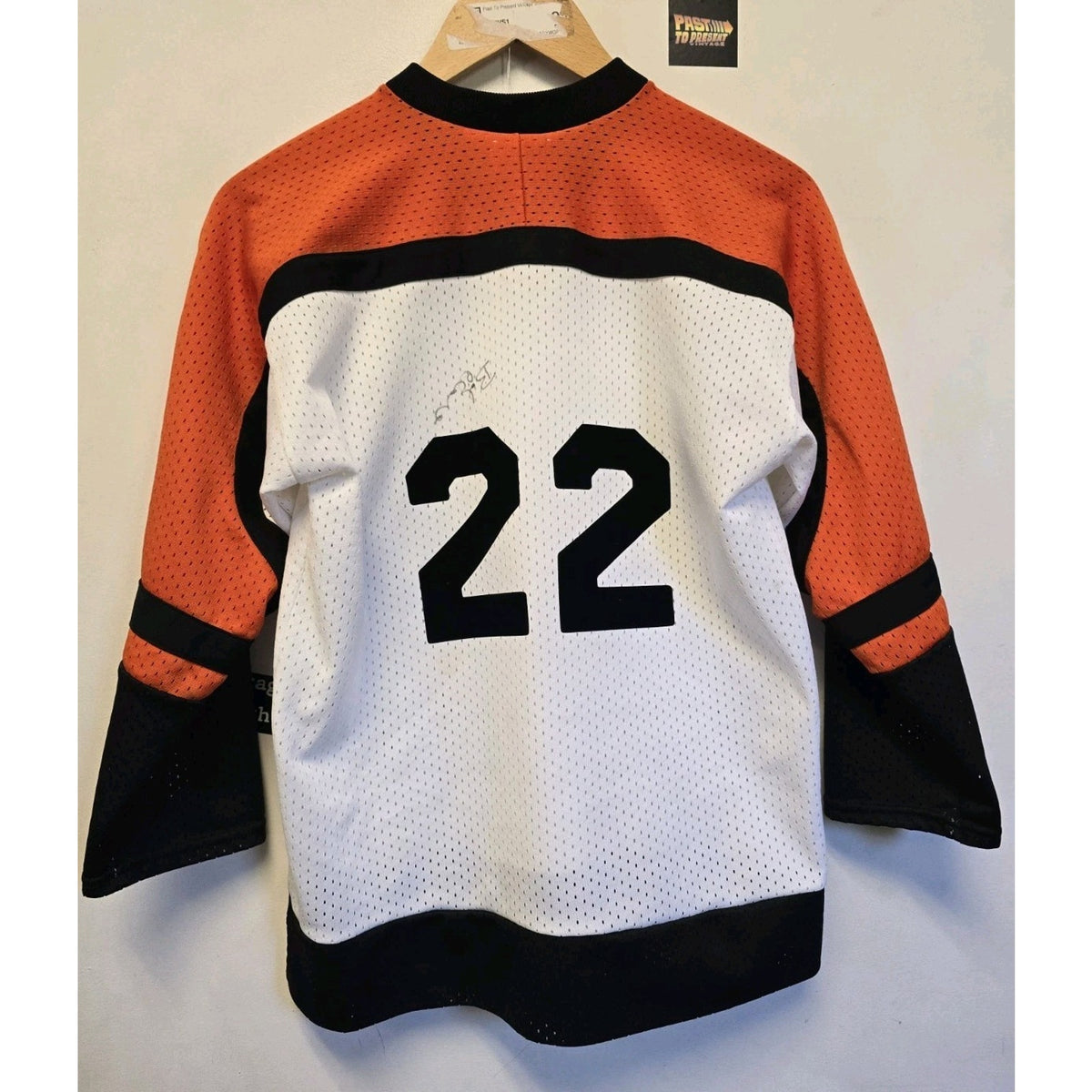 Vtg 80s/90s Philadelphia Flyers #22 Jersey Youth L Bobby Clarke Autograph