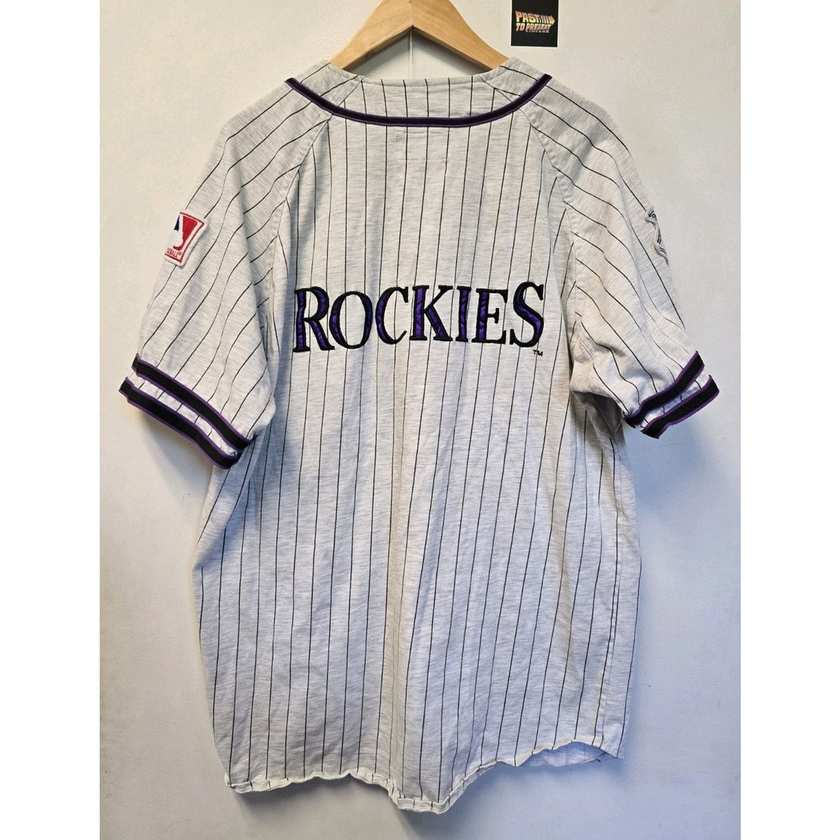 Vtg 90s Colorado Rockies Pinstripe Baseball Jersey XL MLB Baseball Starter