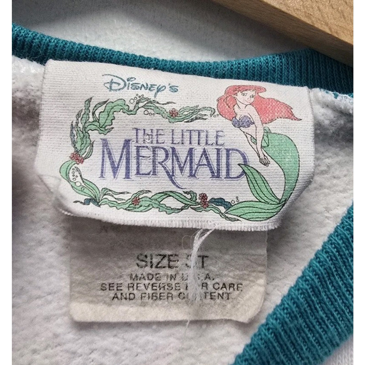 Vtg The Little Mermaid Crew Neck Sweatshirt Youth 3T Disney