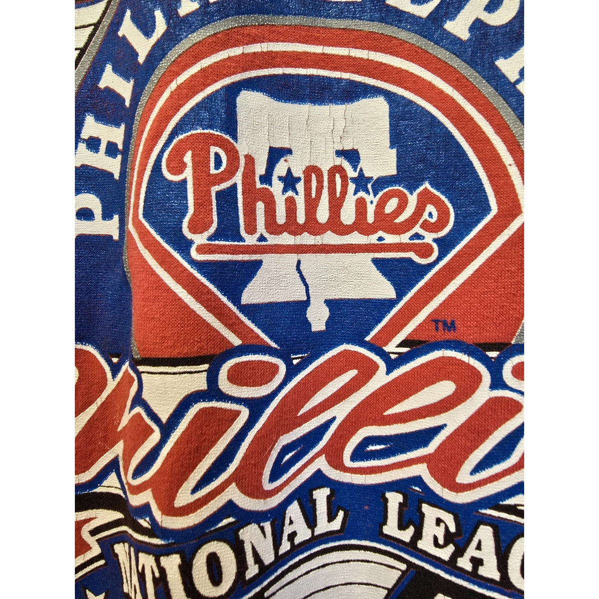 Vtg 90s Philadelphia Phillies T Shirt XL Single Stitch Trench