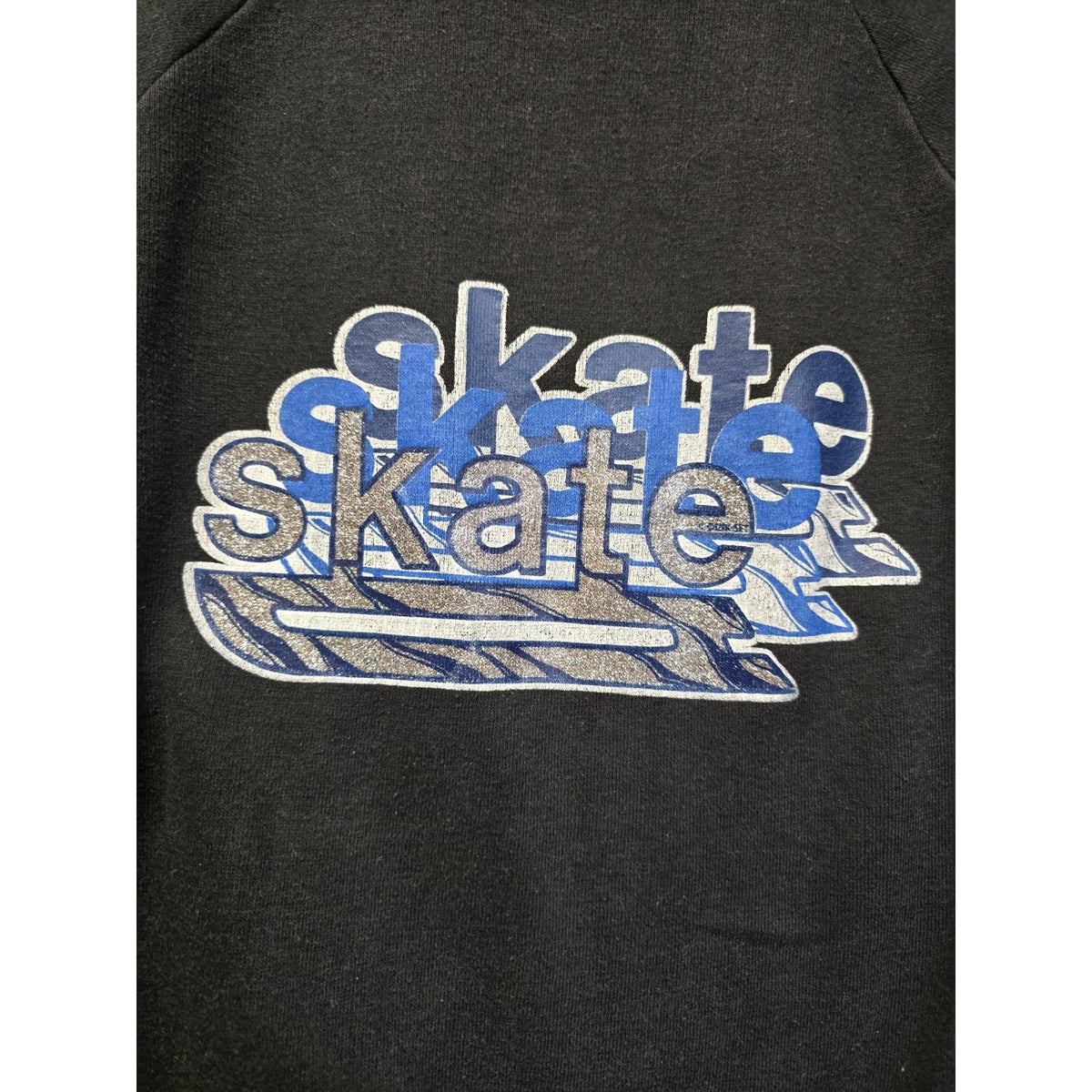 Vtg 80s Ice Skate Crew Neck Sweatshirt S 34-36 Sportswear