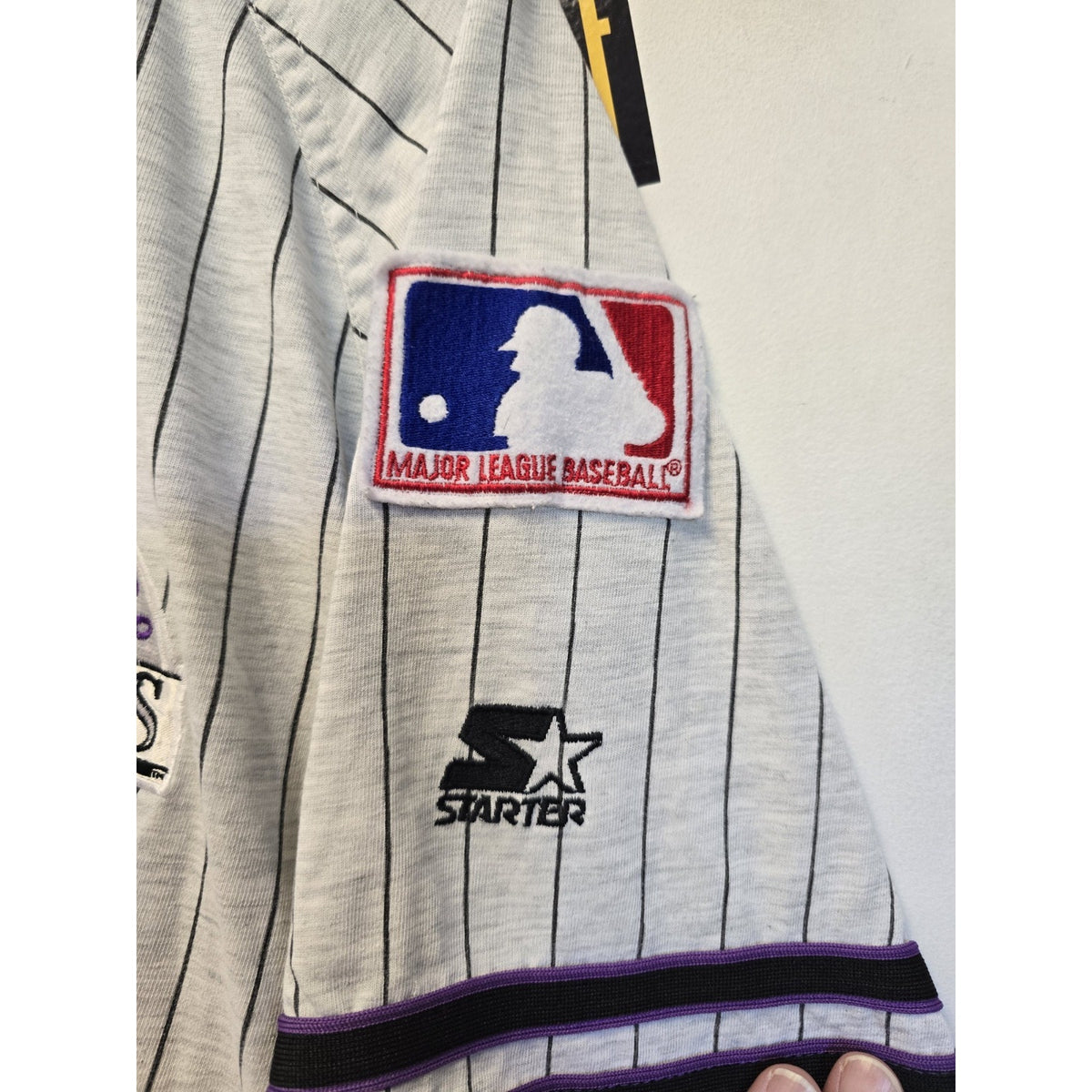 Vtg 90s Colorado Rockies Pinstripe Baseball Jersey XL MLB Baseball Starter