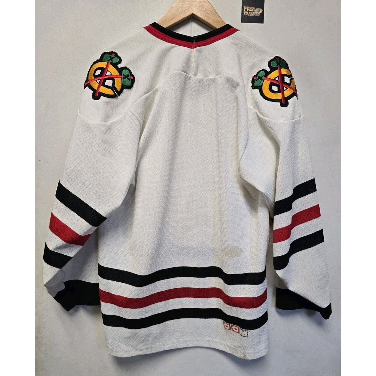 Vtg 80s/90s Chicago Blackhawks Jersey S NHL Hockey Air Maska Knit CCM