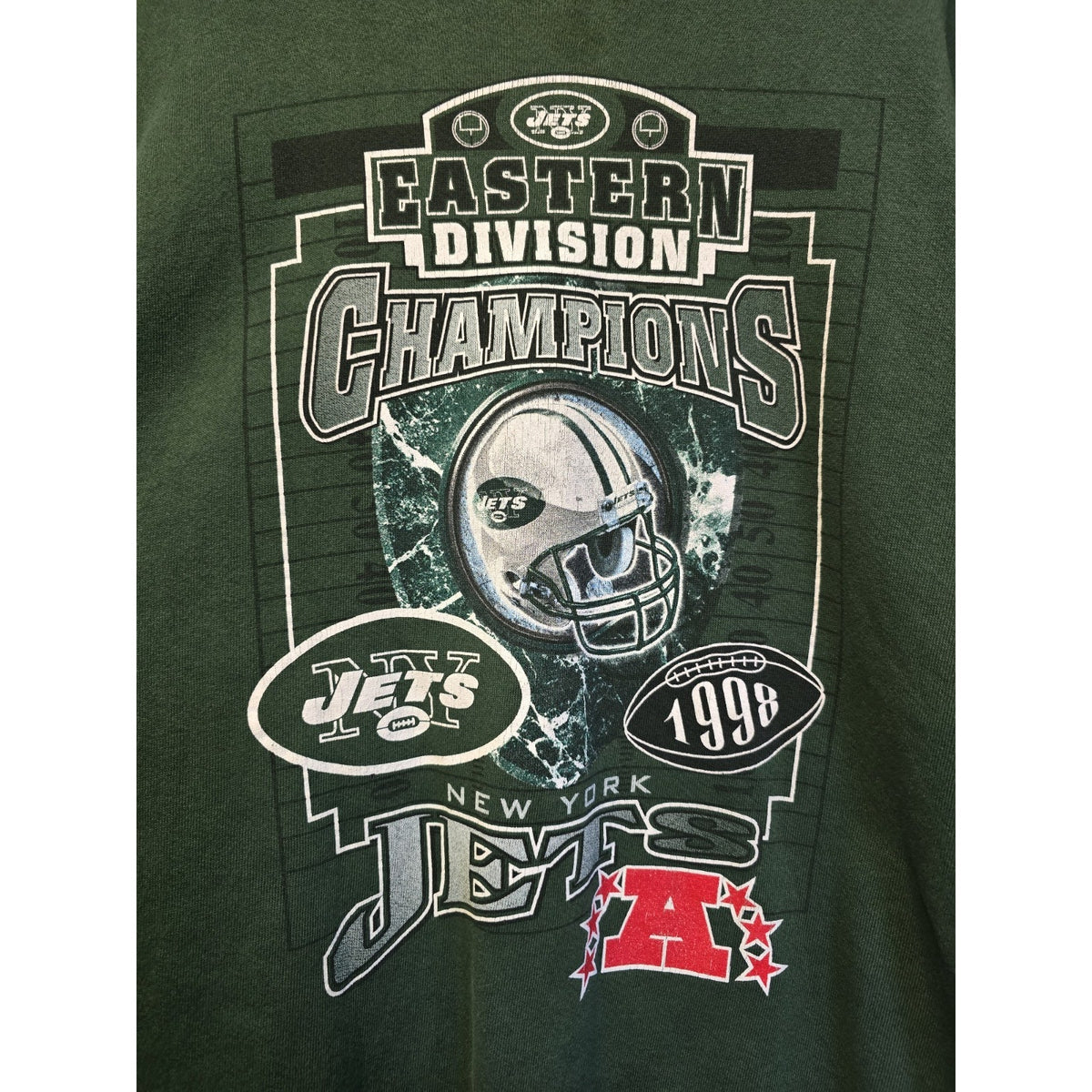 Vtg 90s New York Jets Eastern Div Champs Crew Neck Sweatshirt Youth XL Starter