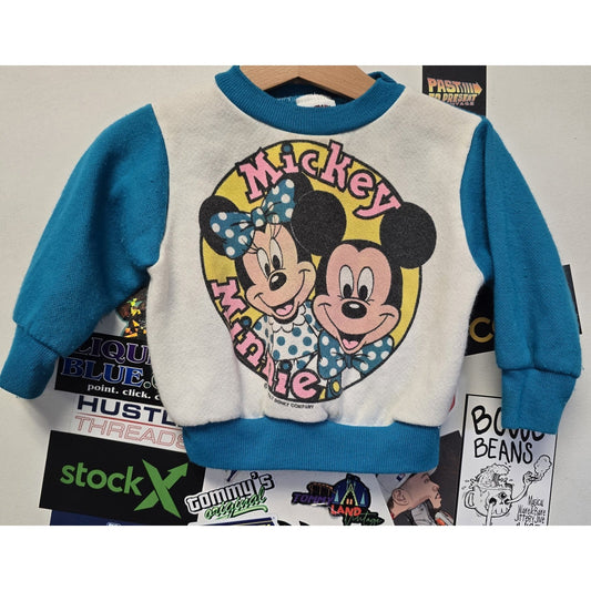 Vtg Mickey & Minnie Mouse Crew Neck Sweatshirt Toddler 2 Disney