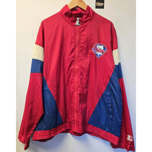 Vtg 90s Philadelphia Phillies Full Zip Windbreaker L MLB Starter