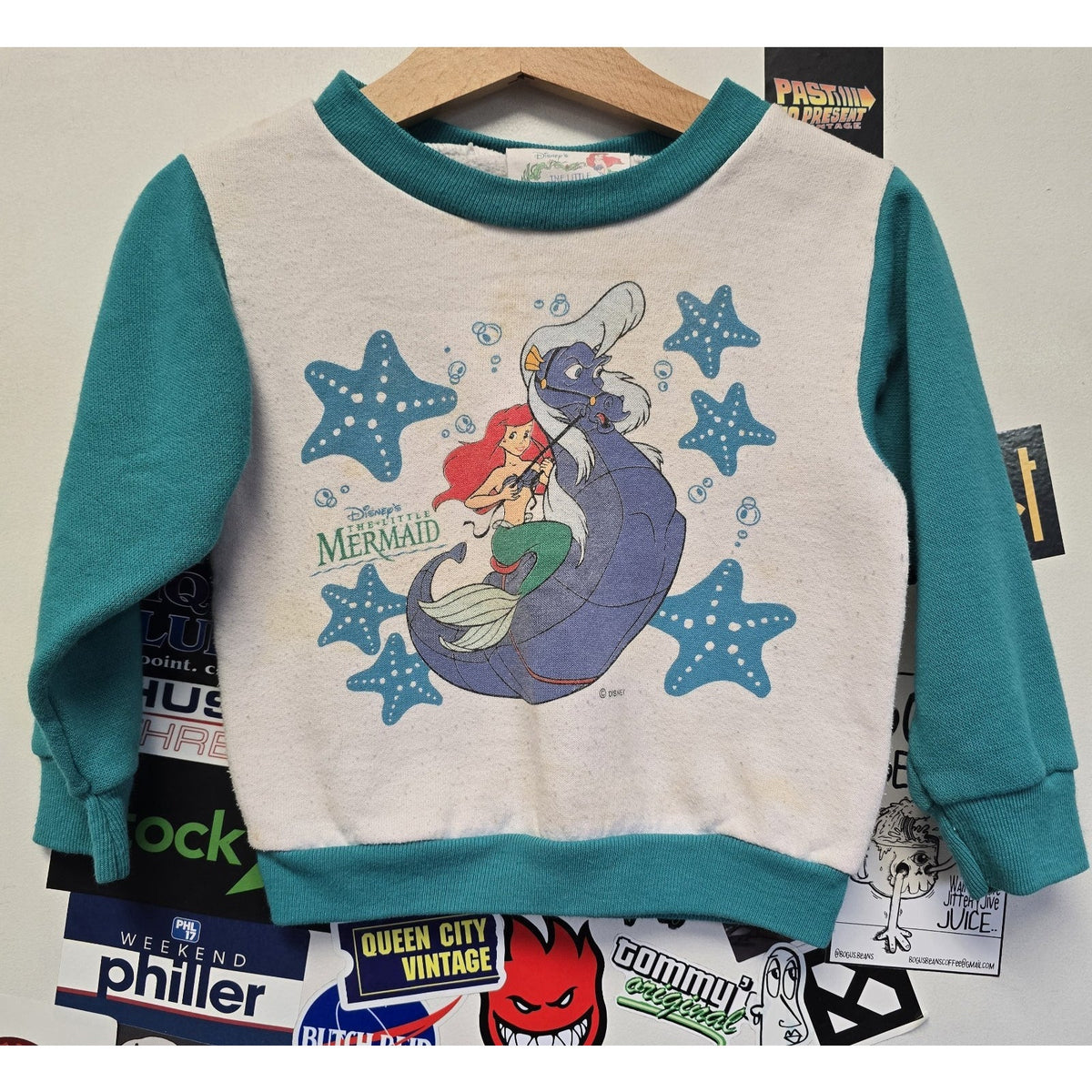Vtg The Little Mermaid Crew Neck Sweatshirt Youth 3T Disney