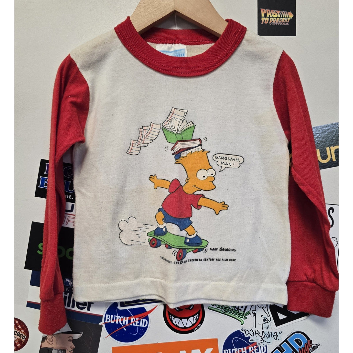 Vtg 90s Bart Simpson Long Sleeve T Shirt Youth Size 4T The Simpsons Allison