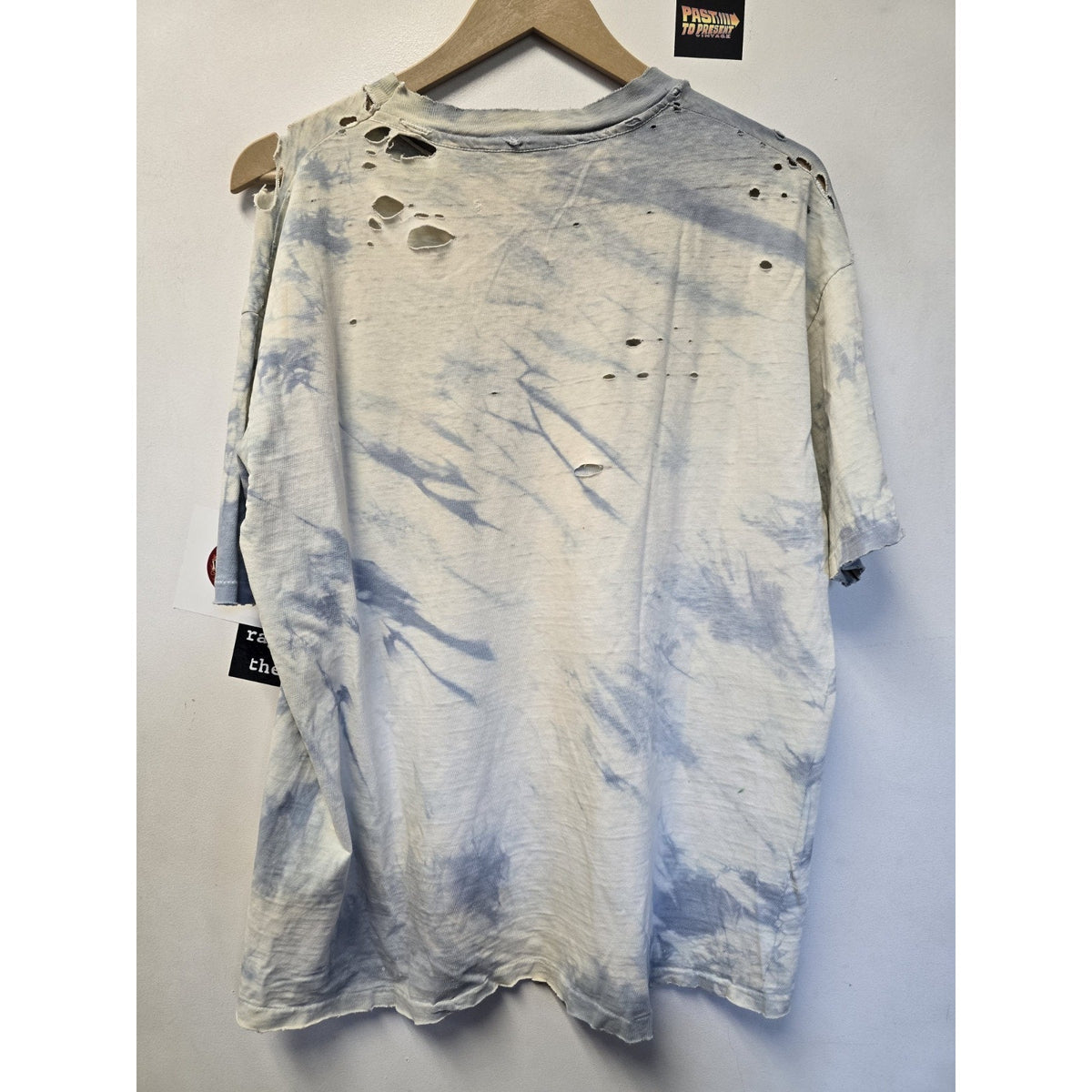 Vtg 80s Led Zeppelin Tie Dye Band T Shirt L Single Stitch Rock N Roll Thrashed