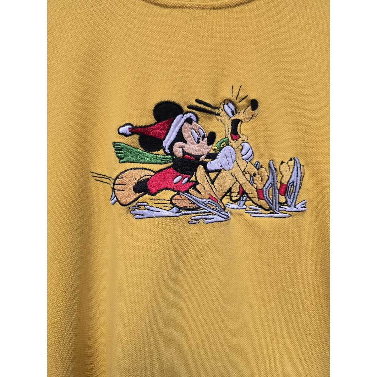 Vtg Mickey Mouse & Pluto Long Sleeve T Shirt 6 Ice Skating Disney