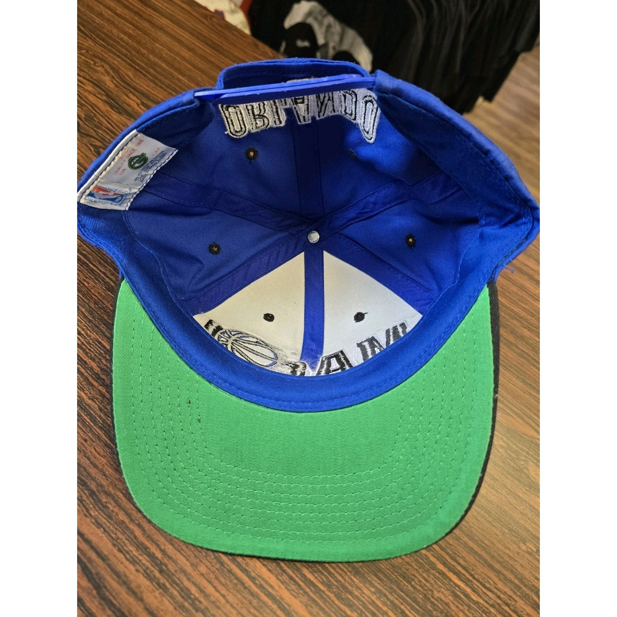Vtg 90s Orlando Magic Wavy Spellout Snapback Hat NBA Basketball The G Cap