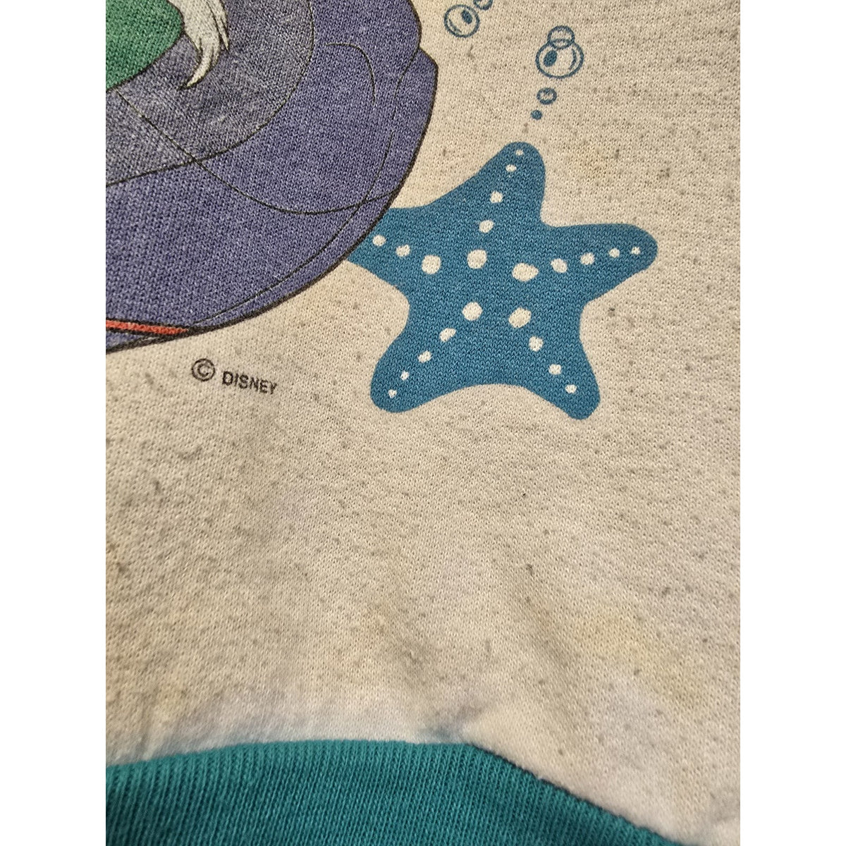 Vtg The Little Mermaid Crew Neck Sweatshirt Youth 3T Disney