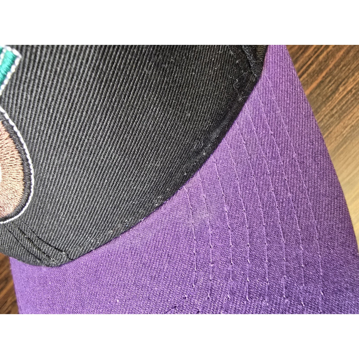 Vintage 90s Utah Jazz SnapBack Hat Mountain Logo Black Purple 2 Tone NBA Logo 7