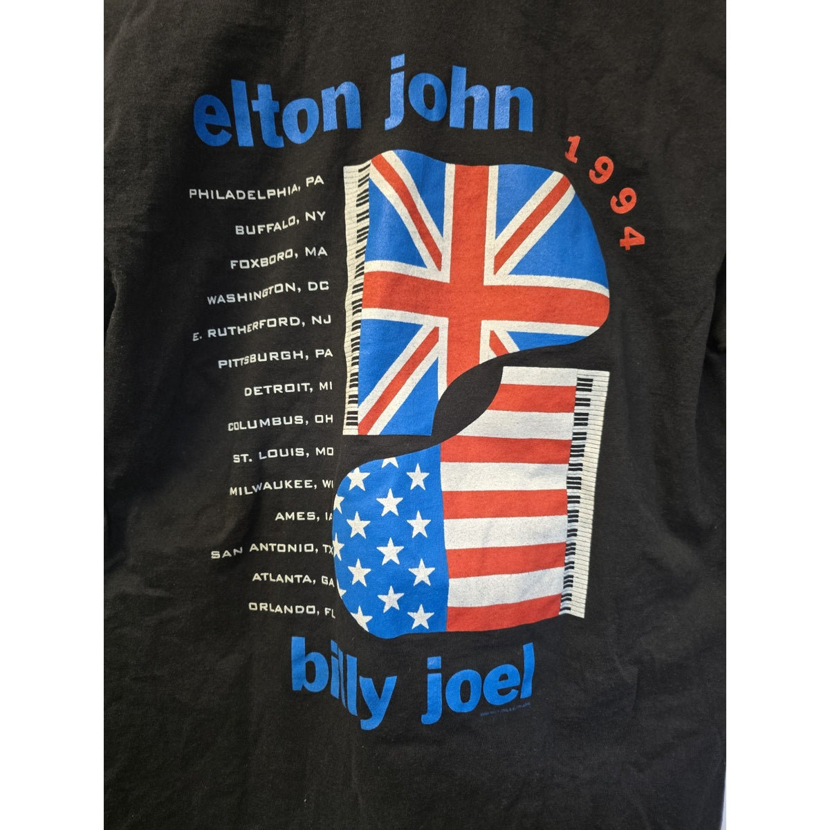 Vtg Elton John & Billy Joel Face 2 Face Tour T Shirt L 1994 Single Stitch GEM