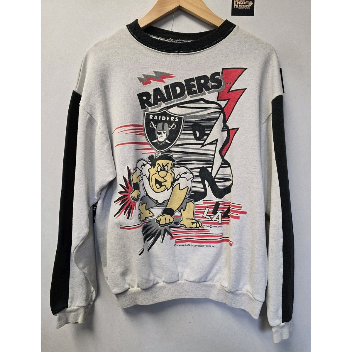 Vtg 90s Los Angeles Raiders Crew Neck Sweatshirt Youth XL NFL FOOTBALL