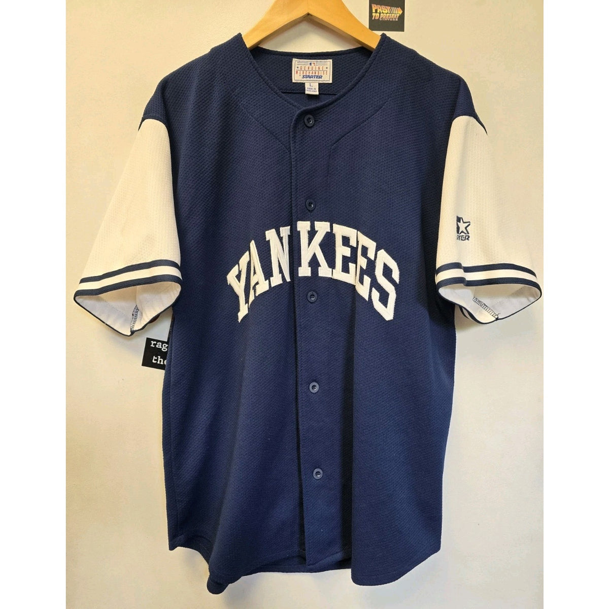 Vtg 90s New York Yankees Jersey L MLB Baseball Starter
