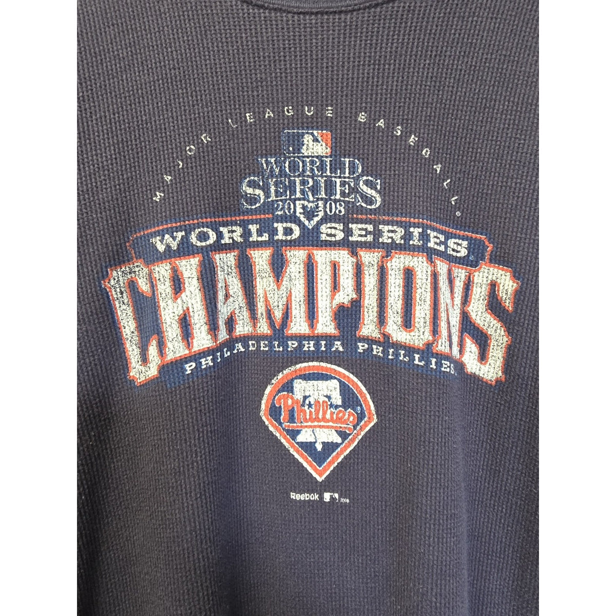 Philadelphia Phillies 2008 World Series Champions Long Sleeve Thermal 2XL Reebok