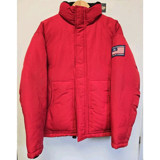 Vtg Polo Jeans Company Full Zip Winter Jacket S USA Flag Ralph Lauren