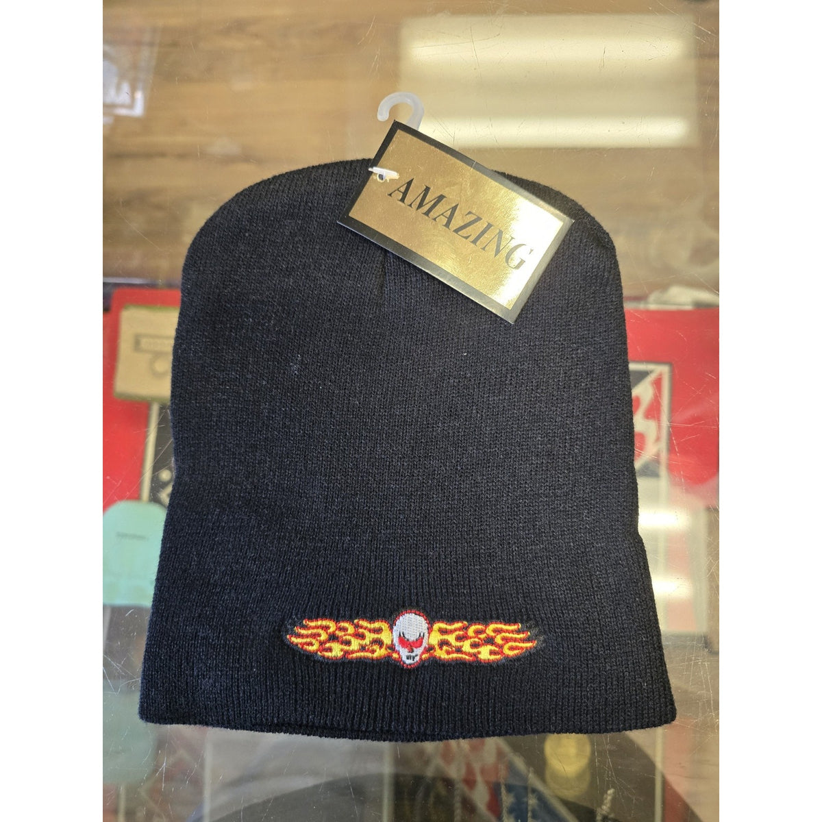 🔥Unisex ~Alien Beanie Warm Winter Knit Ski Skull Cap Slouchy~ Black Red Gold