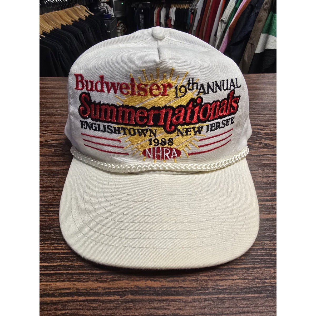 Budweiser Summer Nationals NHRA Englishtown NJ Snapback 1988 Hat Cap 19th annual