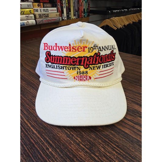 Budweiser Summer Nationals NHRA Englishtown NJ Snapback 1988 Hat Cap 19th annual