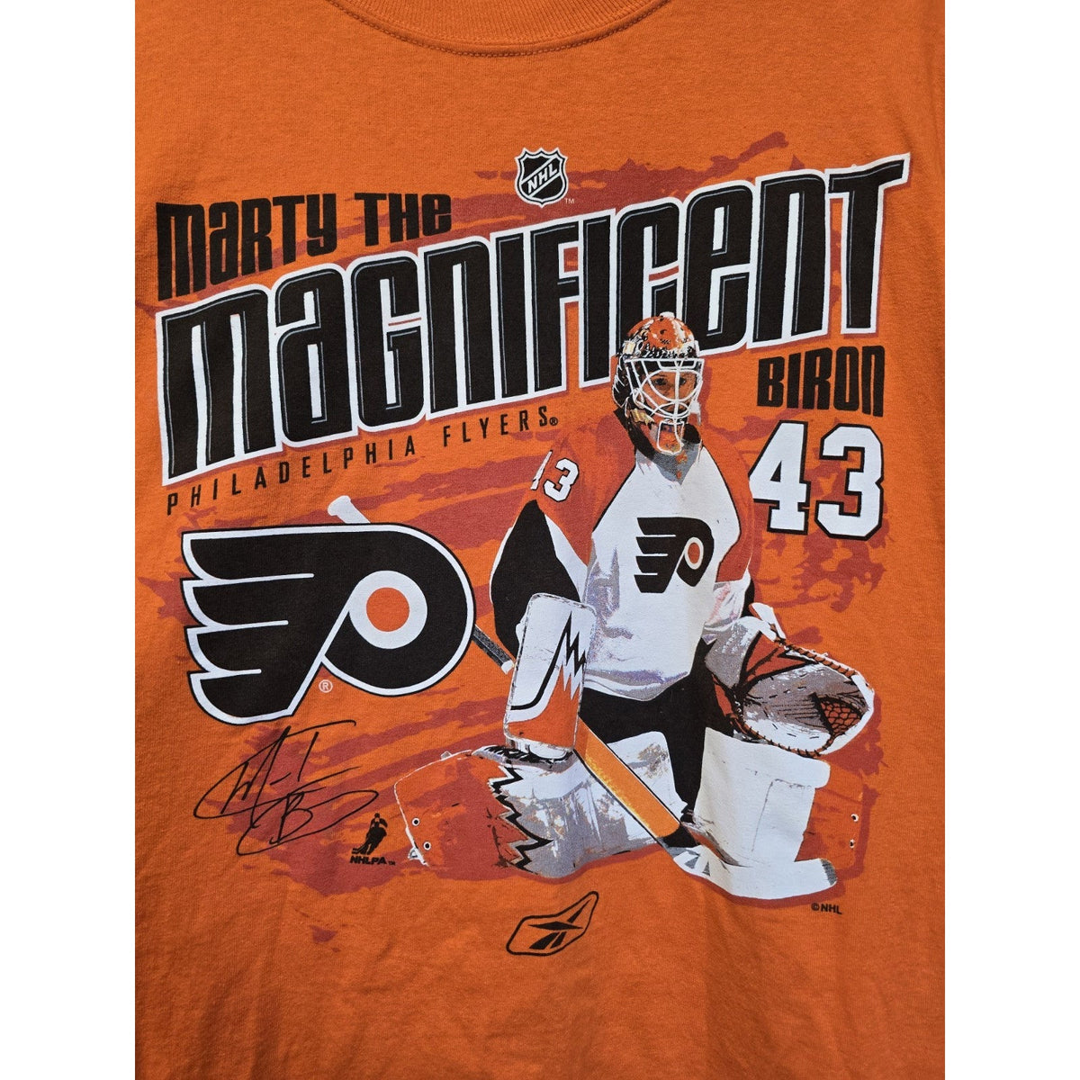 Philadelphia Flyers Marty Biron T Shirt XL NHL Hockey Reebok