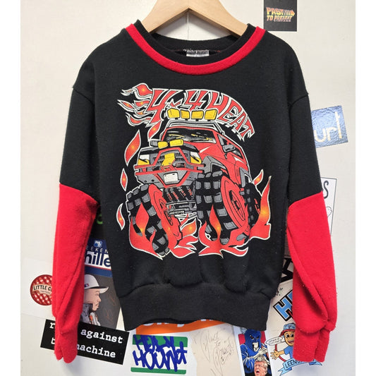 Vtg 4x4 Heat Crew Neck Sweatshirt Youth L 7 Pacific Coast Athletic