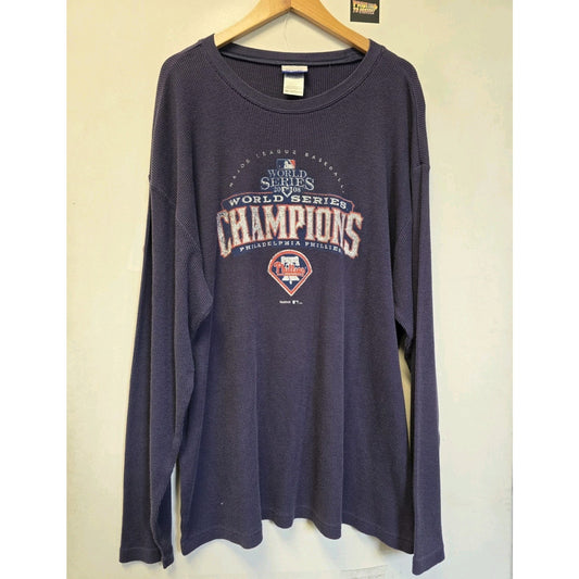 Philadelphia Phillies 2008 World Series Champions Long Sleeve Thermal 2XL Reebok