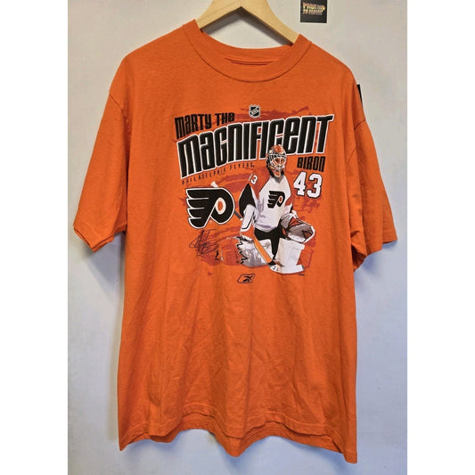 Philadelphia Flyers Marty Biron T Shirt XL NHL Hockey Reebok