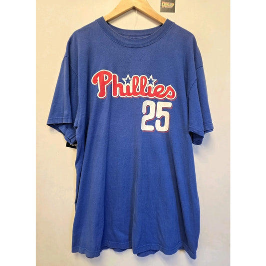 Vtg Philadelphia Phillies Jim Thome T Shirt XL MLB Majestic