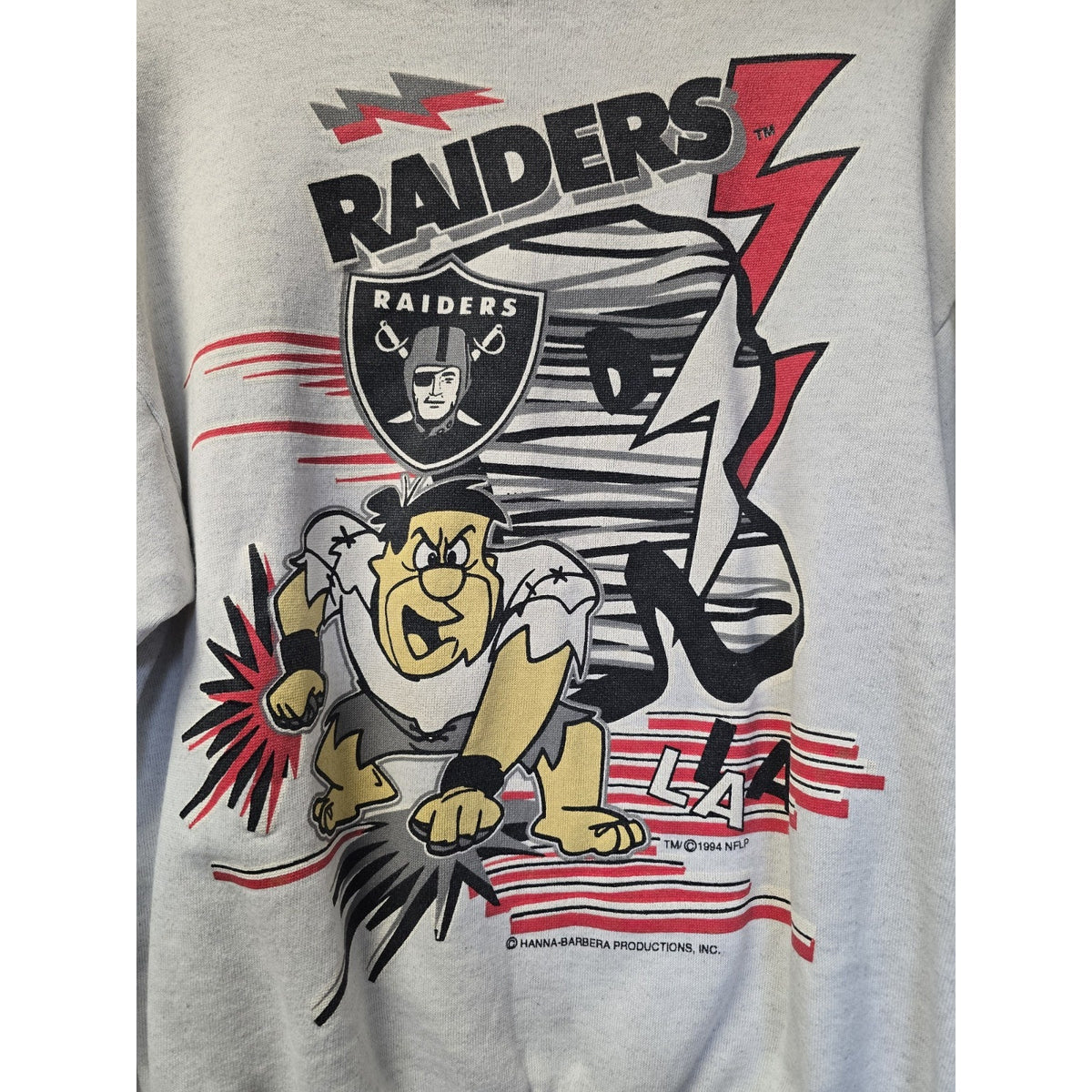 Vtg 90s Los Angeles Raiders Crew Neck Sweatshirt Youth XL NFL FOOTBALL