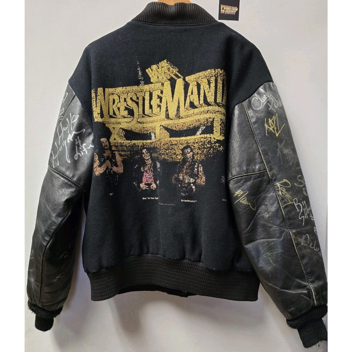Vtg 90s WWF Wrestlemania XII Varsity Jacket L Autographed Hulk Hogan The Rock