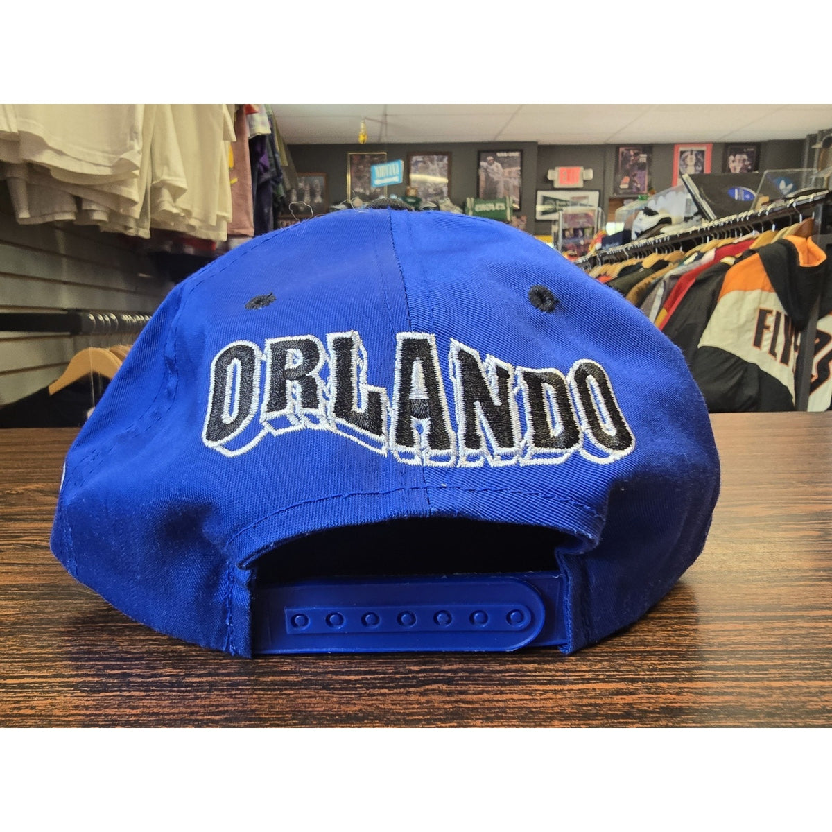 Vtg 90s Orlando Magic Wavy Spellout Snapback Hat NBA Basketball The G Cap