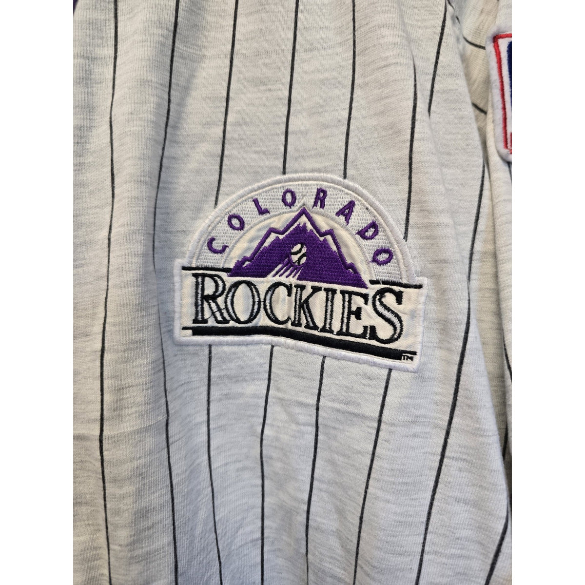 Vtg 90s Colorado Rockies Pinstripe Baseball Jersey XL MLB Baseball Starter