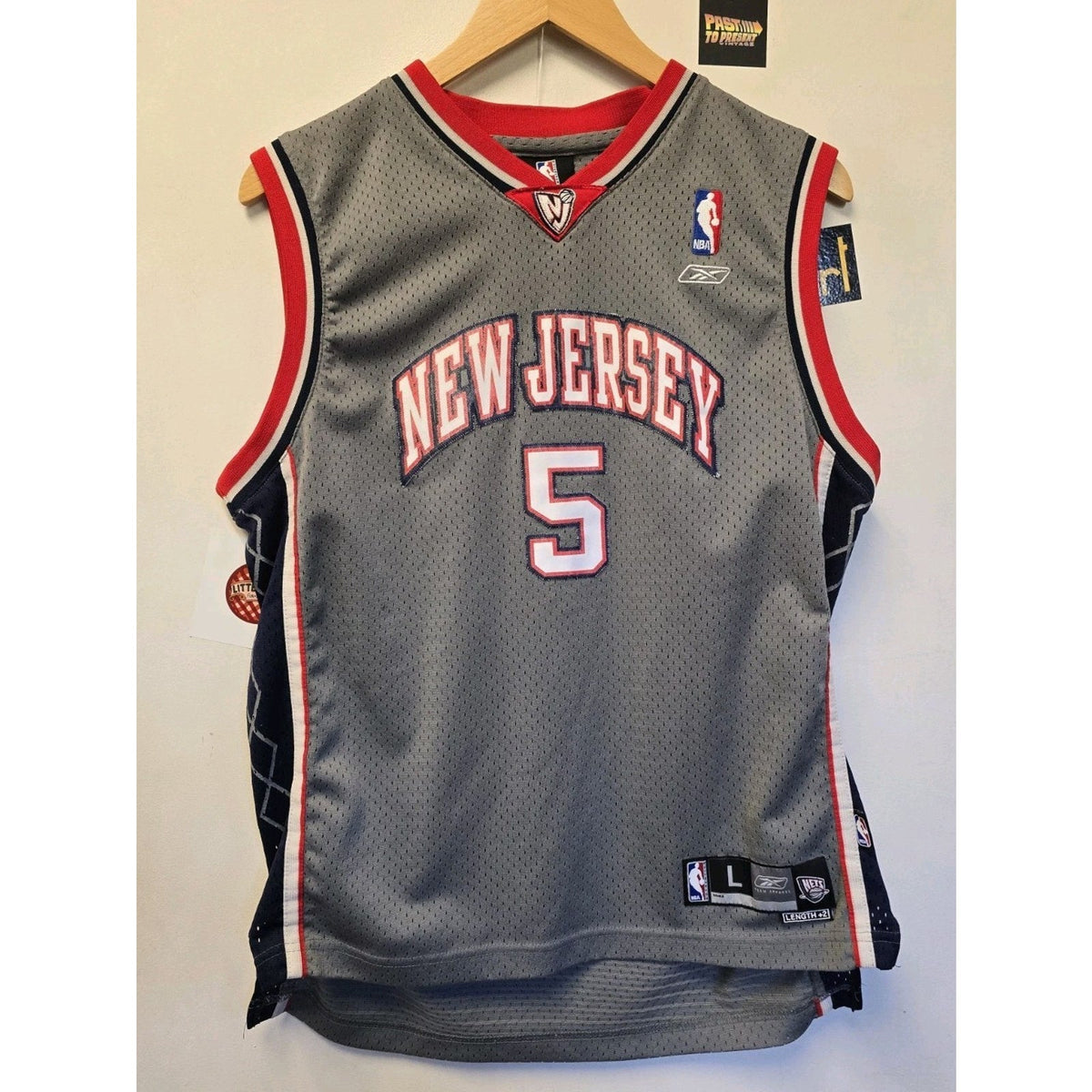 Vtg 2000s New Jersey Nets Jason Kidd Jersey Youth L 14-16 NBA Basketball Reebok