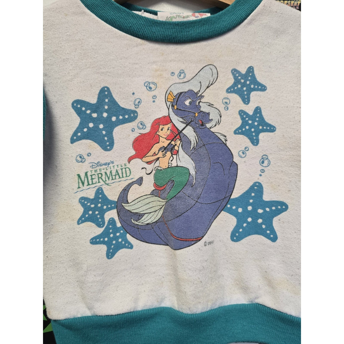 Vtg The Little Mermaid Crew Neck Sweatshirt Youth 3T Disney