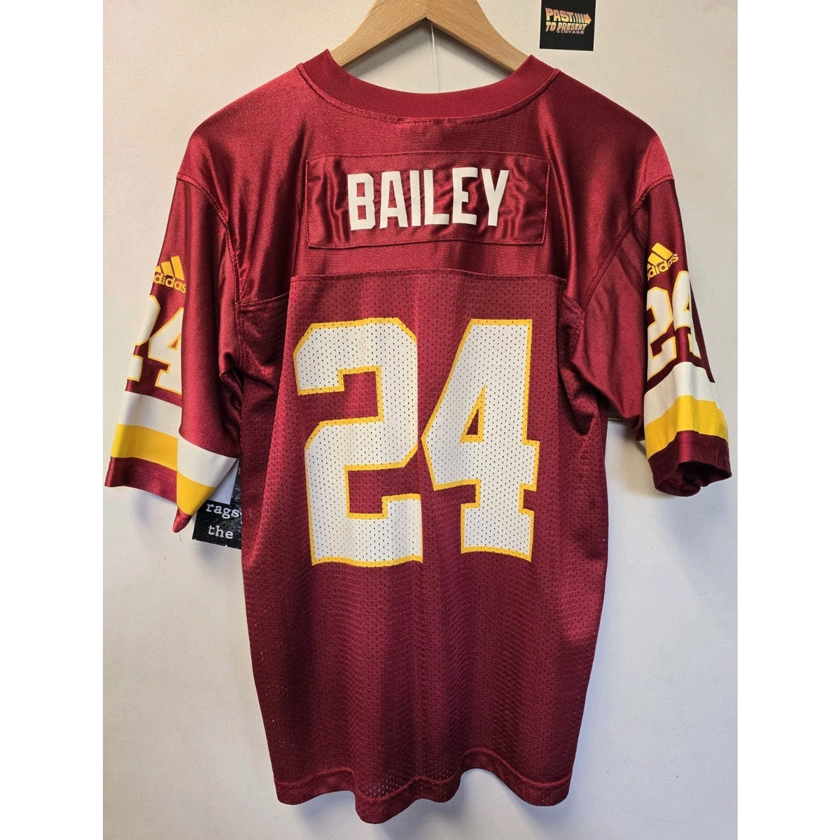 Vtg Washington Redskins Champ Bailey Jersey Youth L 14/16 NFL Football Adidas