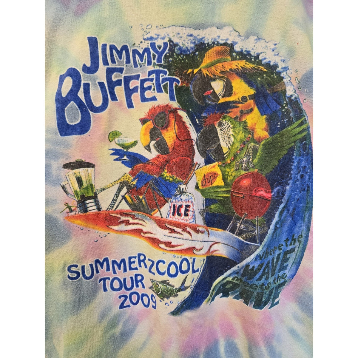 2000s 2009 Jimmy Buffett Summerz Cool Tour T Shirt XL Tie Dye