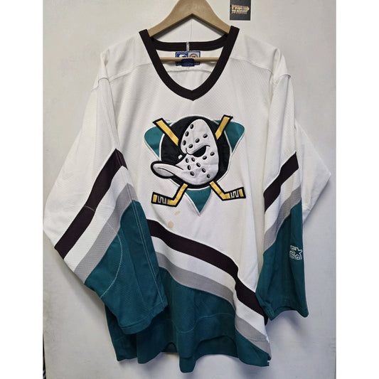 Vtg 90s Anaheim Mighty Ducks Jersey L NHL Hockey Starter