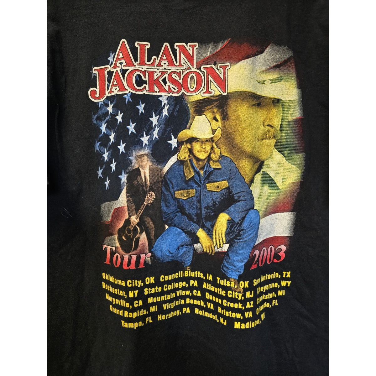 Vtg Alan Jackson Tour 2003 T Shirt L 2000s Country Music