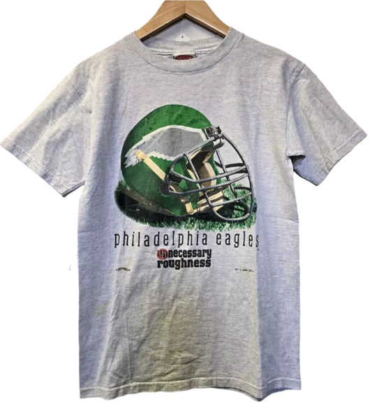 Vtg 90s Philadelphia Eagles Kelly Green Helmet T Shirt Youth XL 1995 NFL Nutmeg