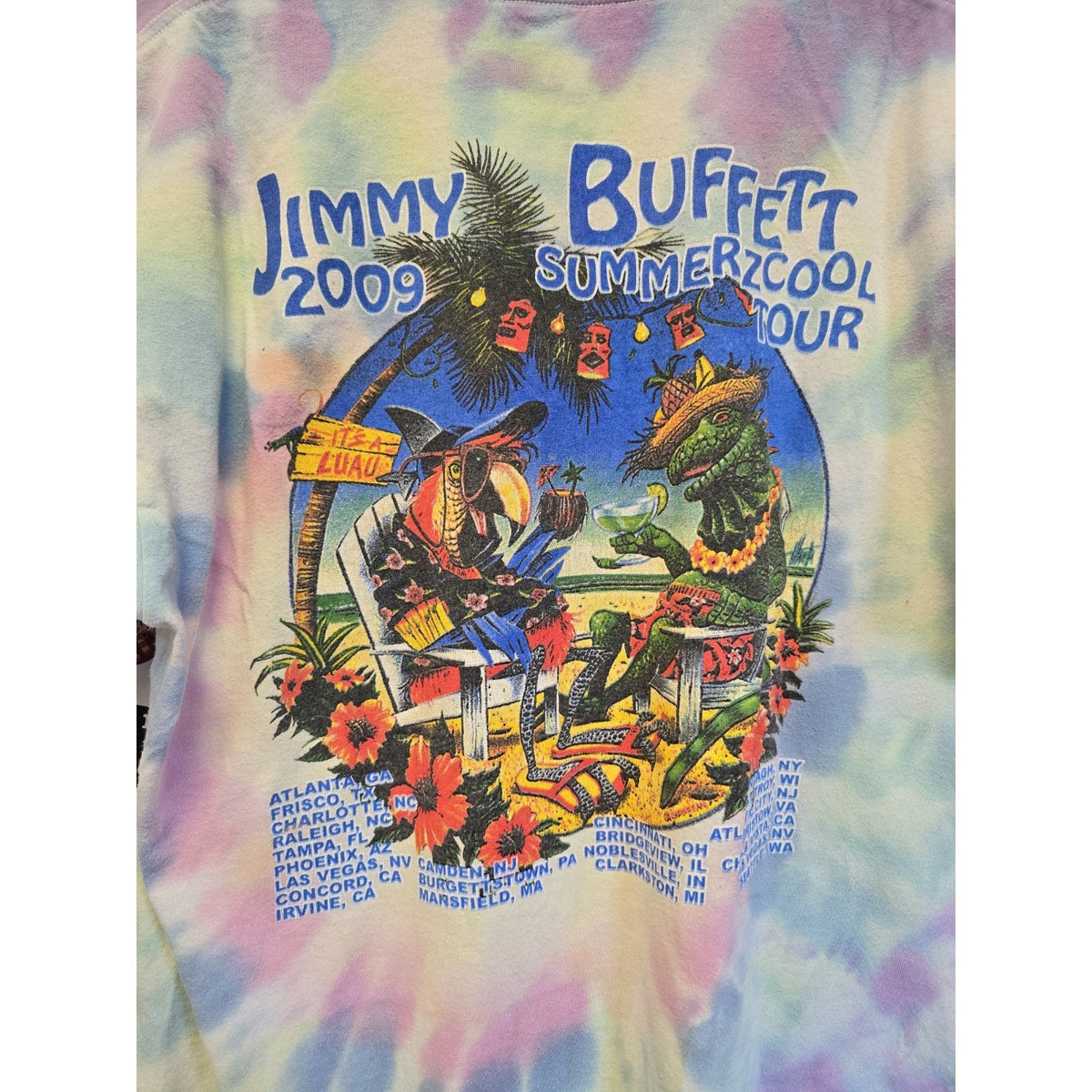 2000s 2009 Jimmy Buffett Summerz Cool Tour T Shirt XL Tie Dye