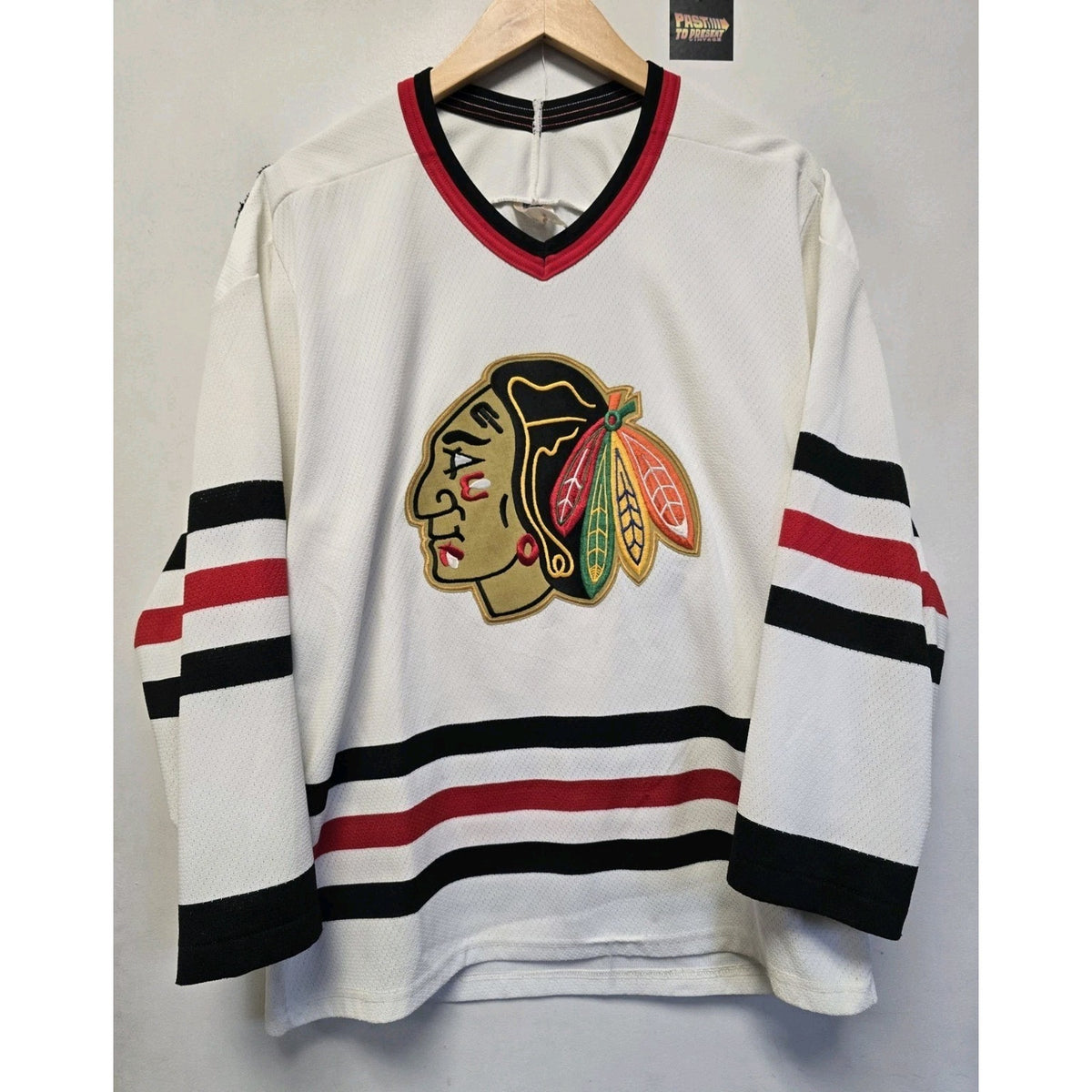 Vtg 80s/90s Chicago Blackhawks Jersey S NHL Hockey Air Maska Knit CCM