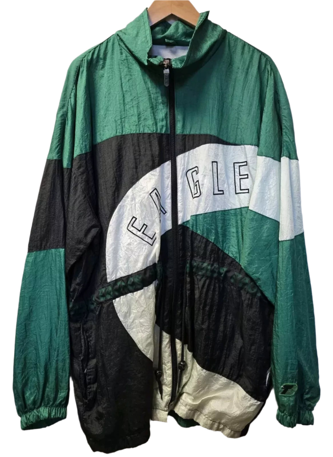 90s Philadelphia Eagles Full Zip Windbreaker XL Kelly Green Triple Fat Goose