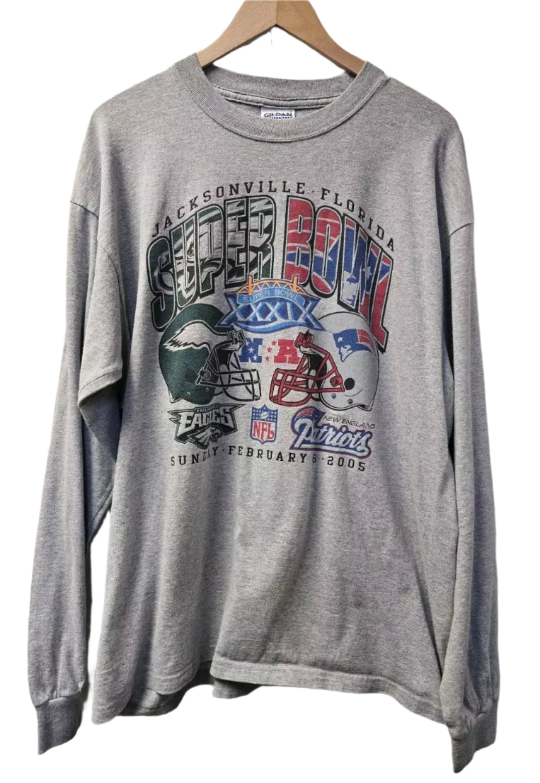 2000s Super Bowl XXXIX Long Sleeve T Shirt XL Eagles Vs Patriots